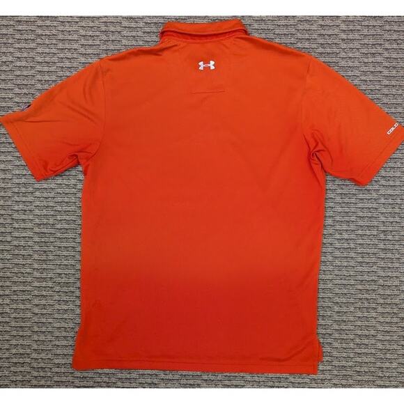 Under Armour HeatGear Men’s Golf Polo Shirt Medium Orange Performance Athletic - Picture 2 of 8